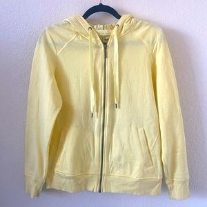 N.Y.L Light Yellow Zip Up Hoodie, Size Large